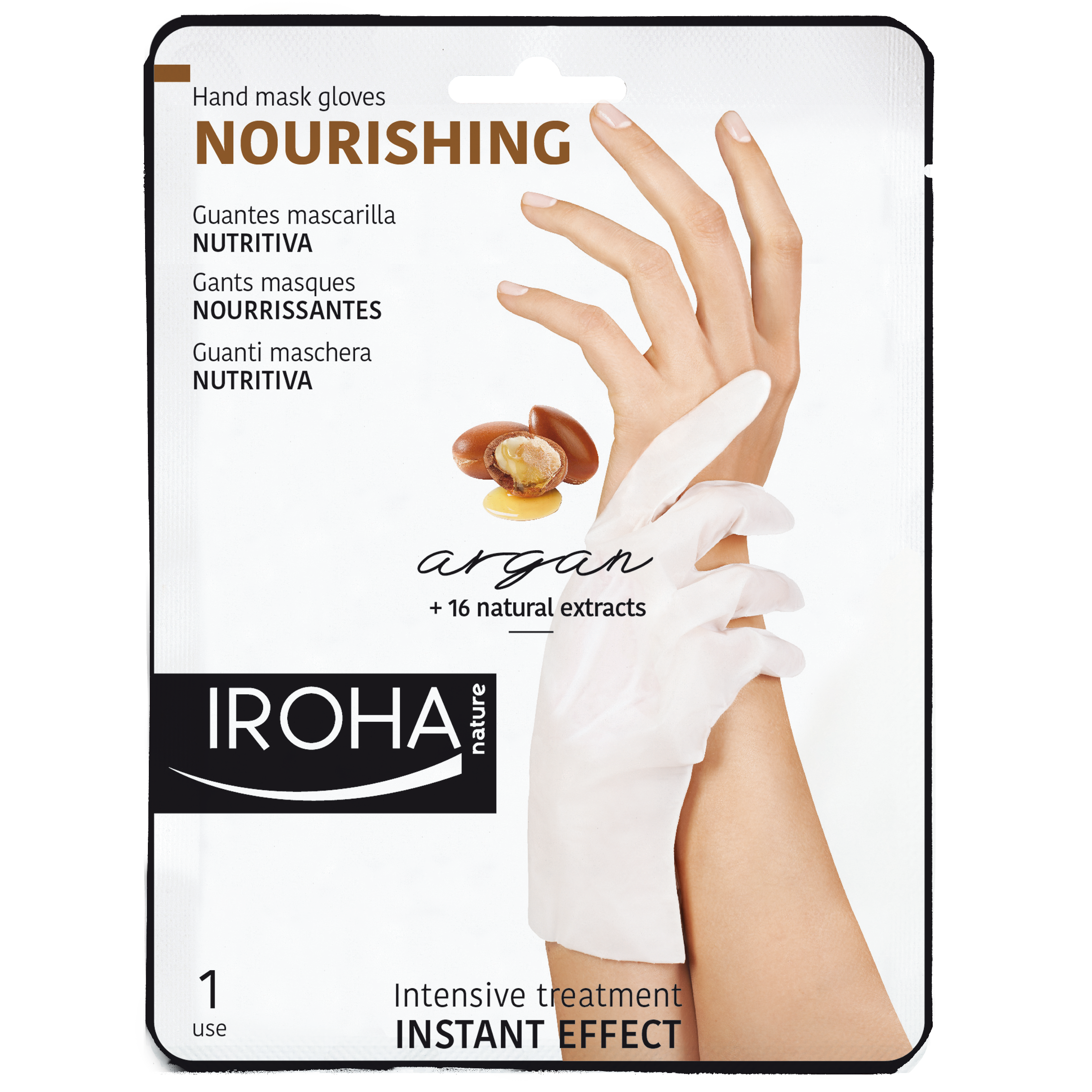 IROHA nature Guanti nutrienti Maschera mani Argan 1 coppia