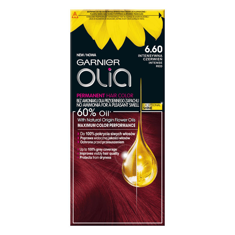 Garnier Permanent Hair Color Olia Mini Kit No 6.60 Intense Red. Ammoniaagivaba juuksevärv 1tk