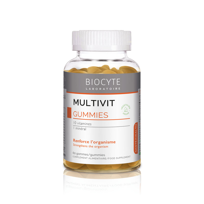 Biocyte Multivit Gummies Lemon Flavor. Multivitamiinidega sidrunimaitselised kummikommid 60tk