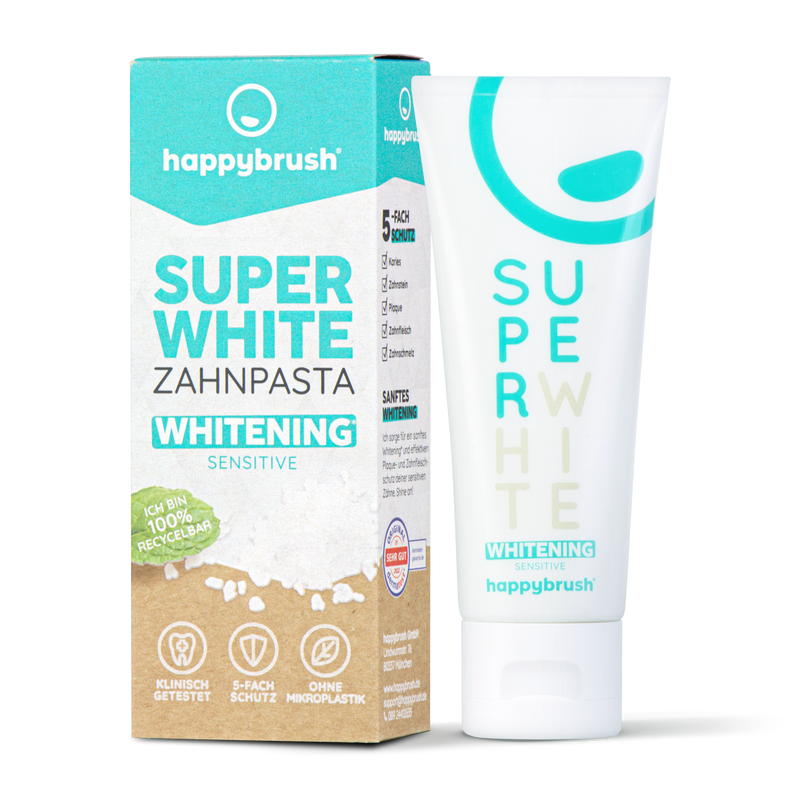 HappyBrush SuperWhite+Protect. Valgendav piparmündimaitseline hambapasta 75ml