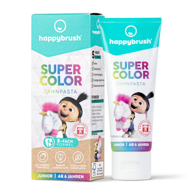 HappyBrush Supercolor Toothpaste. Laste maasikamaitseline hambapasta  75ml