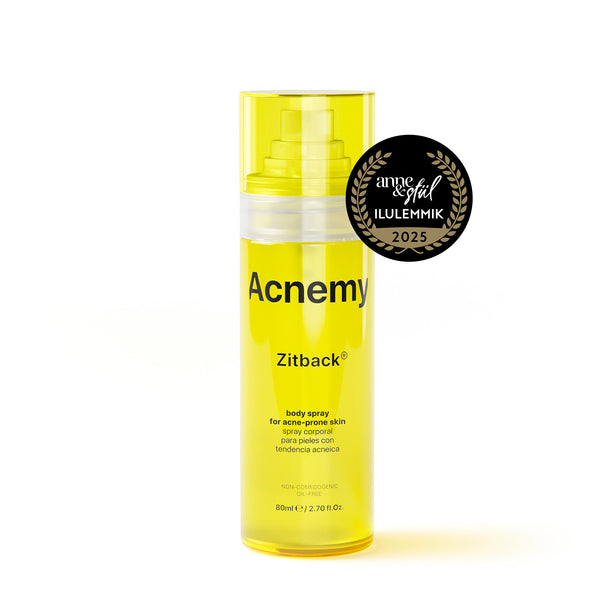 Acnemy ZITBACK® Blemish Clarifying Body Spray. Kehasprei aknelisele nahale 80ml