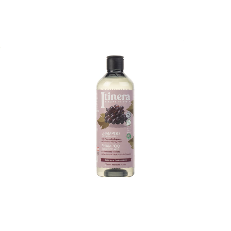 Itinera Shampoo Curly & Shine with Red Grapes. Šampoon lokkis juustele punase viinamarja ekstraktiga 370ml