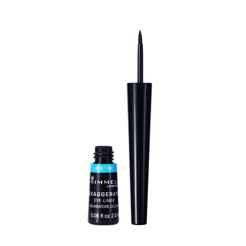 Rimmel  Exaggerate Liquid Eye Liner Waterproof Black 003. Veekindel vedel silmalainer must 2,5ml