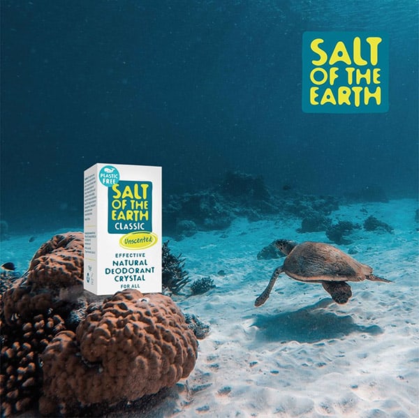 Salt of the Earth Plastic Free Natural Deodorant Classic Crystal Unscented For All. Lõhnatu kristalldeodorant plastikuvabas pakendis 75g