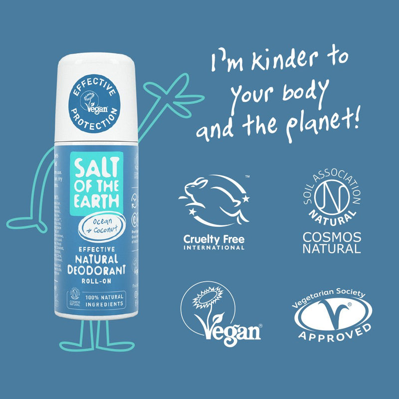 Salt of the Earth Natural Deodorant Roll-On Ocean & Coconut. Rulldeodorant "Ookean ja kookos" 75ml