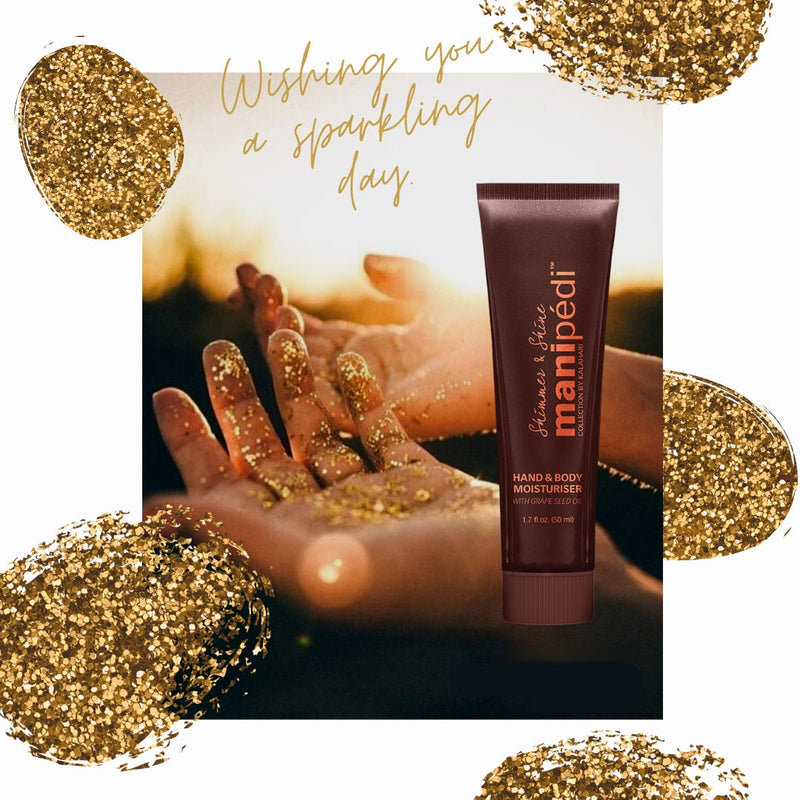 Kalahari Shimmer & Shine Manipedi Hand & Body Moisturiser With Grape Seed Oil. Sädelusega käte-ja kehakreem viinamarjaseemneõliga 50ml