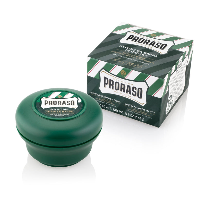 Proraso Shaving Soap Refreshing And Toning Eucalyptus Oil And Menthol. Raseerimisseep topsis, värskendav eukalüptiõli ja mentool 150ml