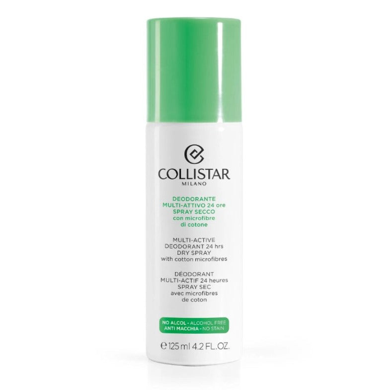 Collistar Multi-Active Deodorant 24 Hours Dry Spray With Cotton Microfibres Alcohol Free. Alkoholivaba kuivsprei deodorant 125ml