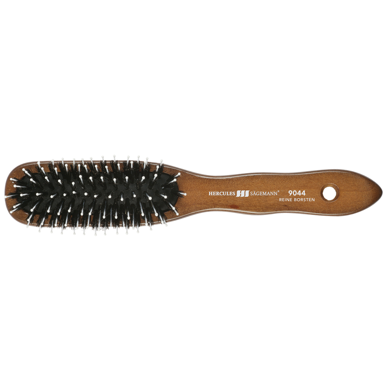 Hercules Sägemann Oval Brush L-244mm 9044 With Pure Boar Bristles. Piklik ovaalne juuksehari tume puit