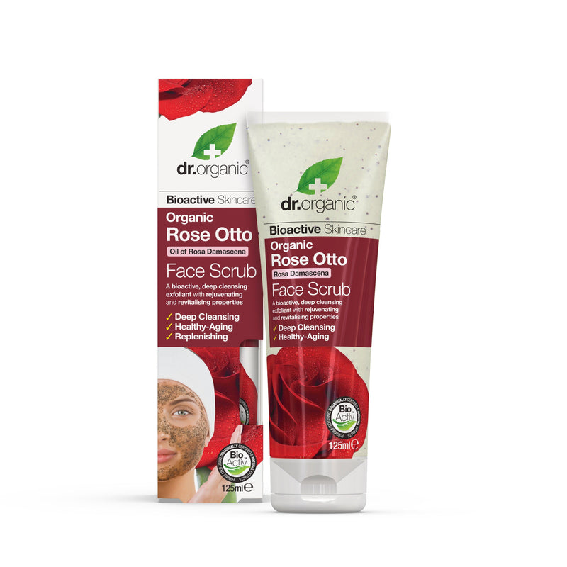 Dr Organic Rose Otto Face Scrub. Roosi sügavpuhastav näokoorija 125ml